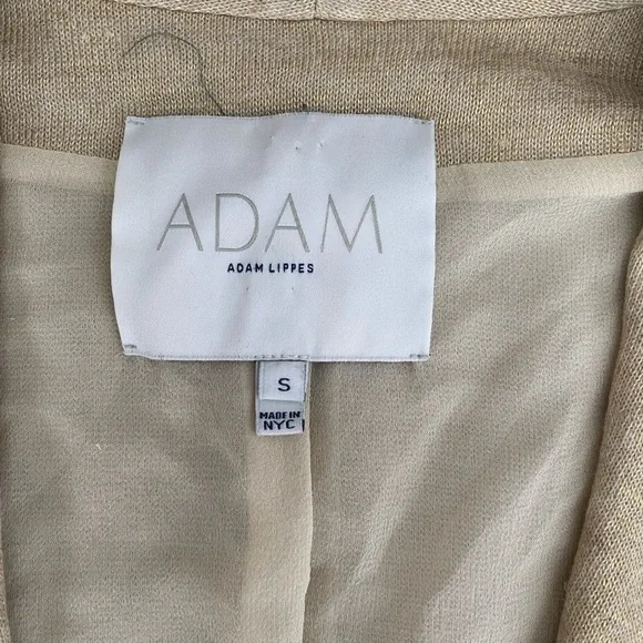 Adam Lippes- Gold Metallic Linen and Silk Cardigan Sweater - Picture 3 of 11